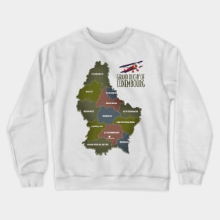 grand duchy of luxembourg map Crewneck Sweatshirt